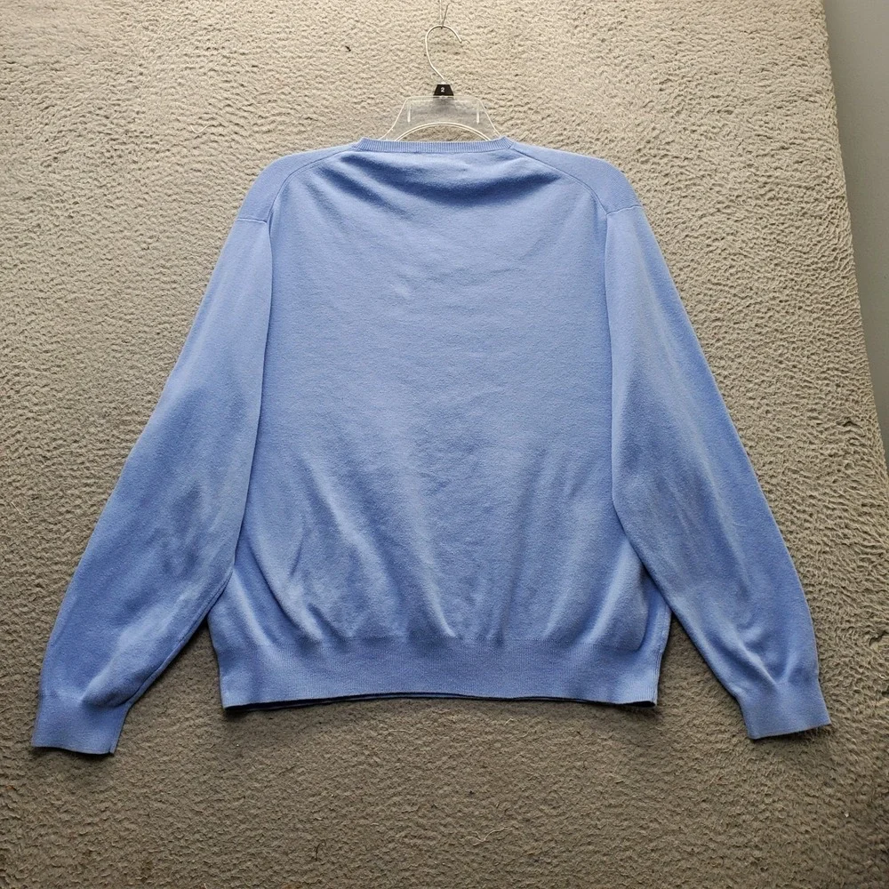 Polo by Ralph Lauren Sweater Mens XXL Blue Pony Logo Pima Cotton V-Neck Pullover